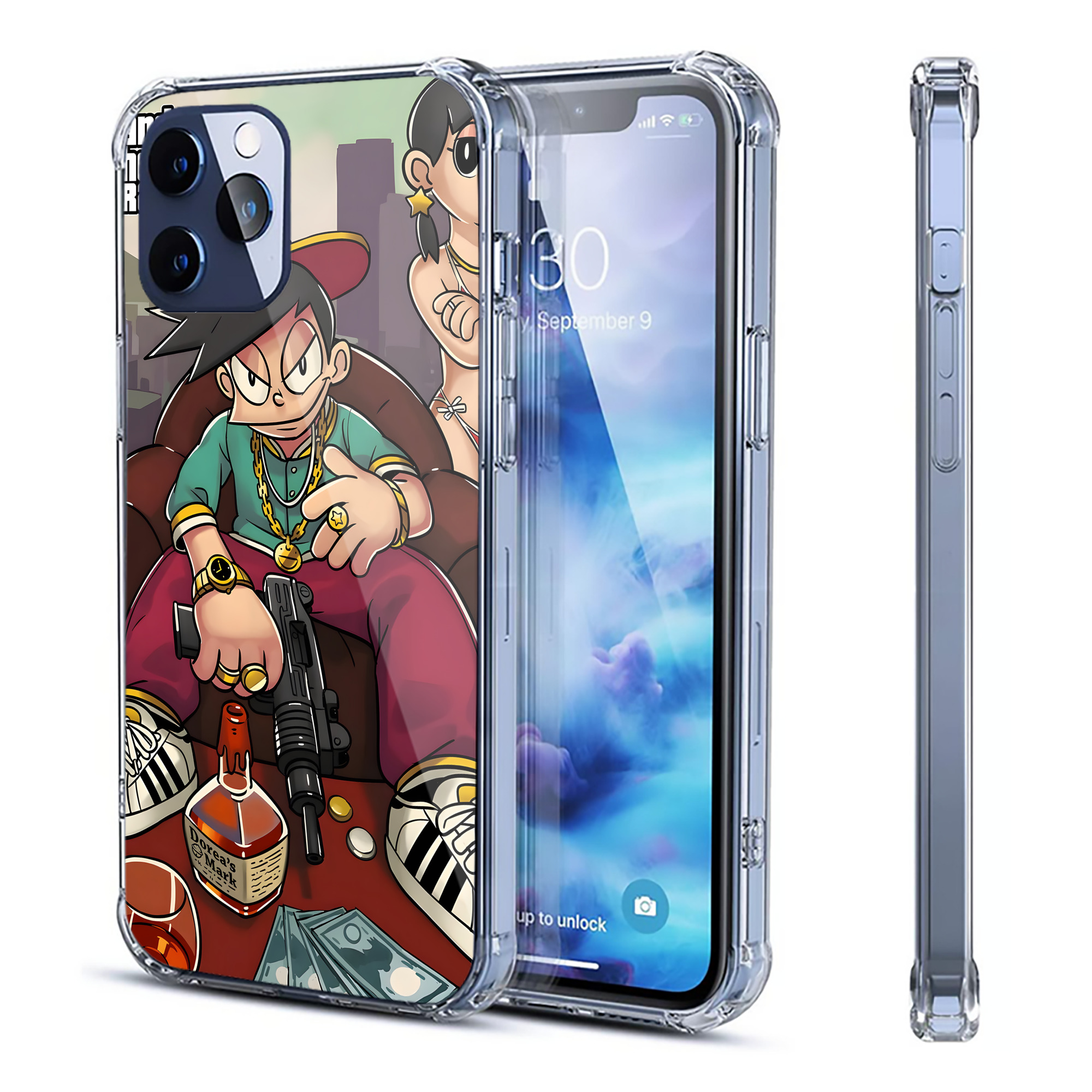 （画像用） ドラえもん Doraemon 【iPhone 12シリーズ対応】透明スマホケース（クリアソフトケース）